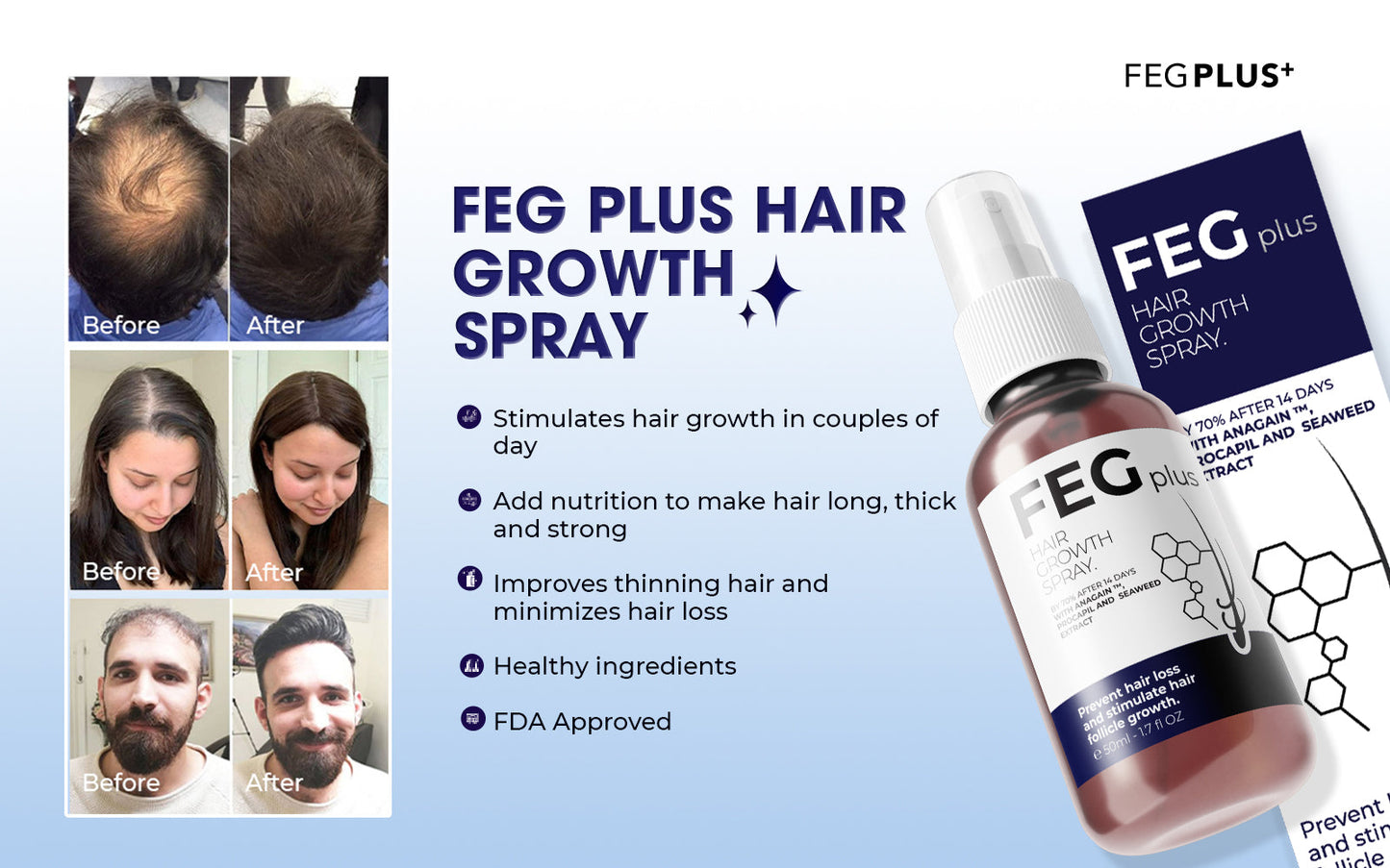 FEG Plus Hair Growth Spray (50ml)